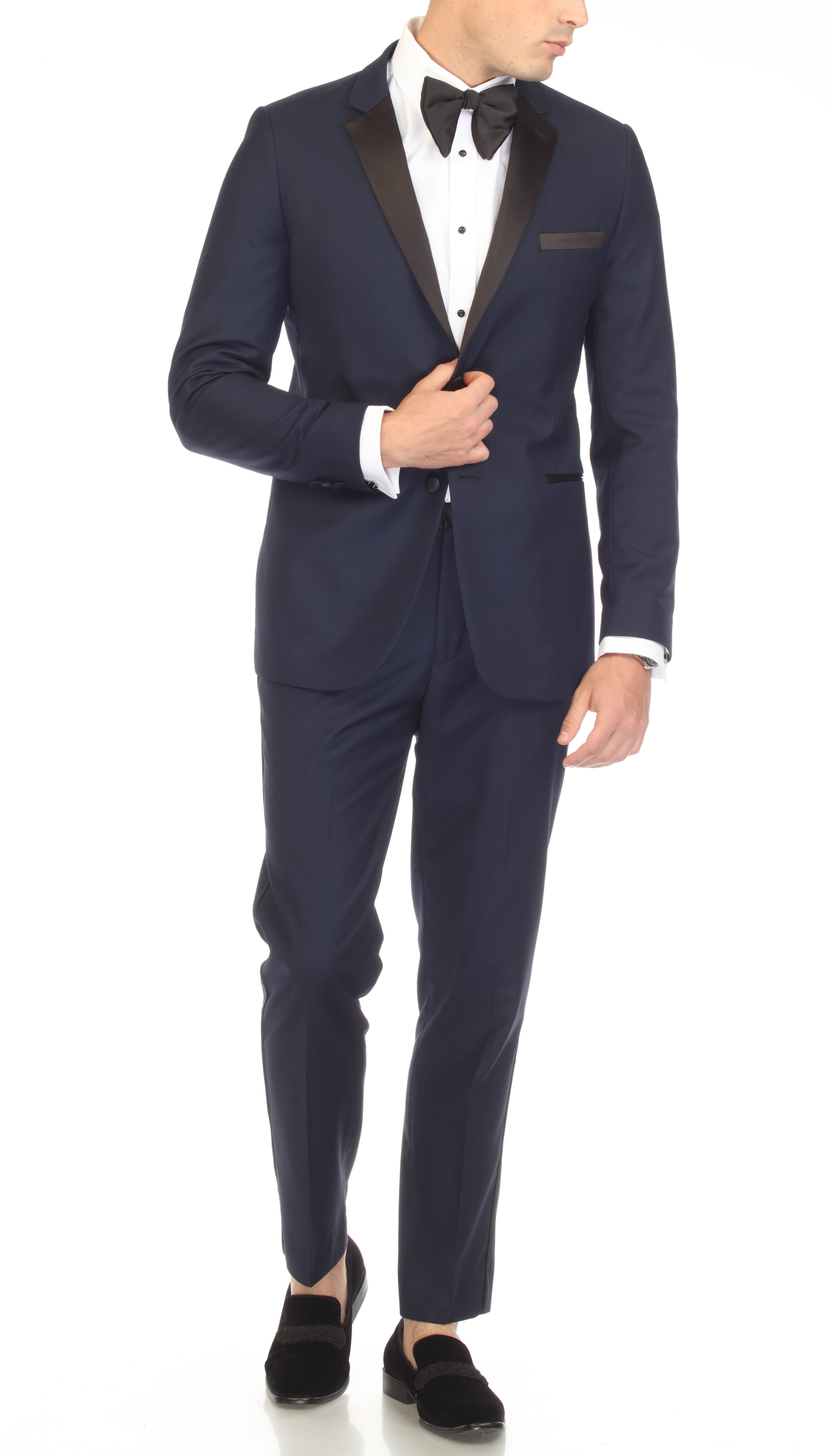 Bronson Navy Slim Fit Notch Lapel Tuxedo-1