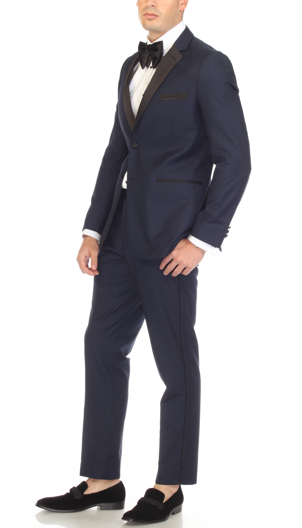Bronson Navy Slim Fit Notch Lapel Tuxedo-4