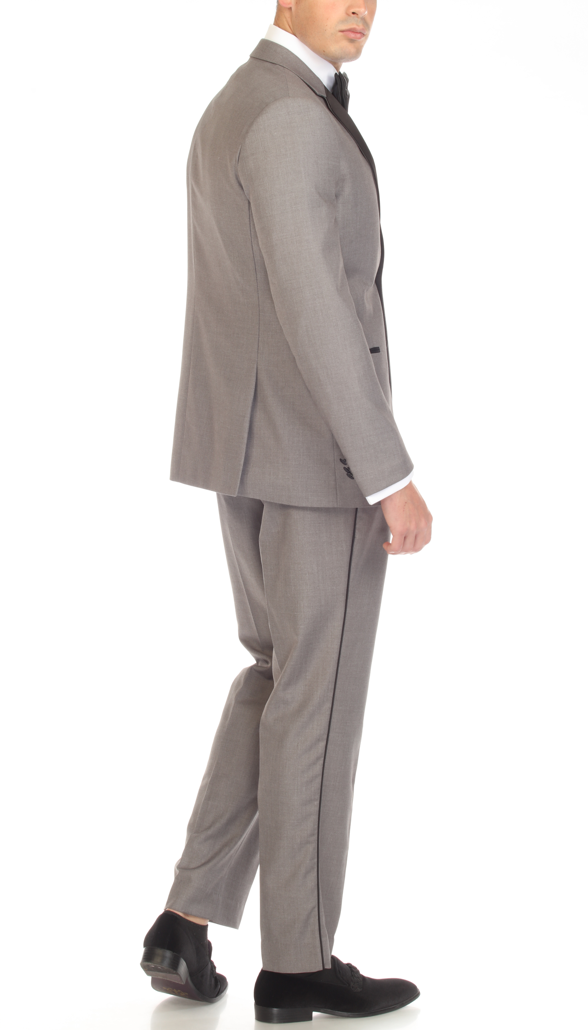 Bronson Grey Slim Fit Notch Lapel Tuxedo-4