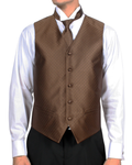 Ferrecci Mens PV300 - Brown with Black Back Adjustable Diamond Vest Set-0