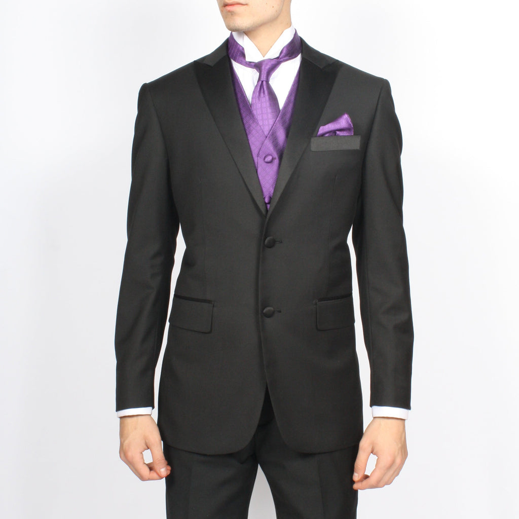 Ferrecci Mens PV300 - Purple with Black Back Adjustable Diamond Vest Set-1