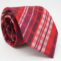 Mens Dads Classic Red Striped Pattern Business Casual Necktie & Hanky Set VO-4-0