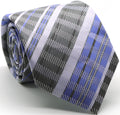 Mens Dads Classic Grey/Purple Striped Pattern Business Casual Necktie & Hanky Set VO-7-0