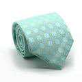 Mens Dads Classic Turquoise Geometric Pattern Business Casual Necktie & Hanky Set W-3-0
