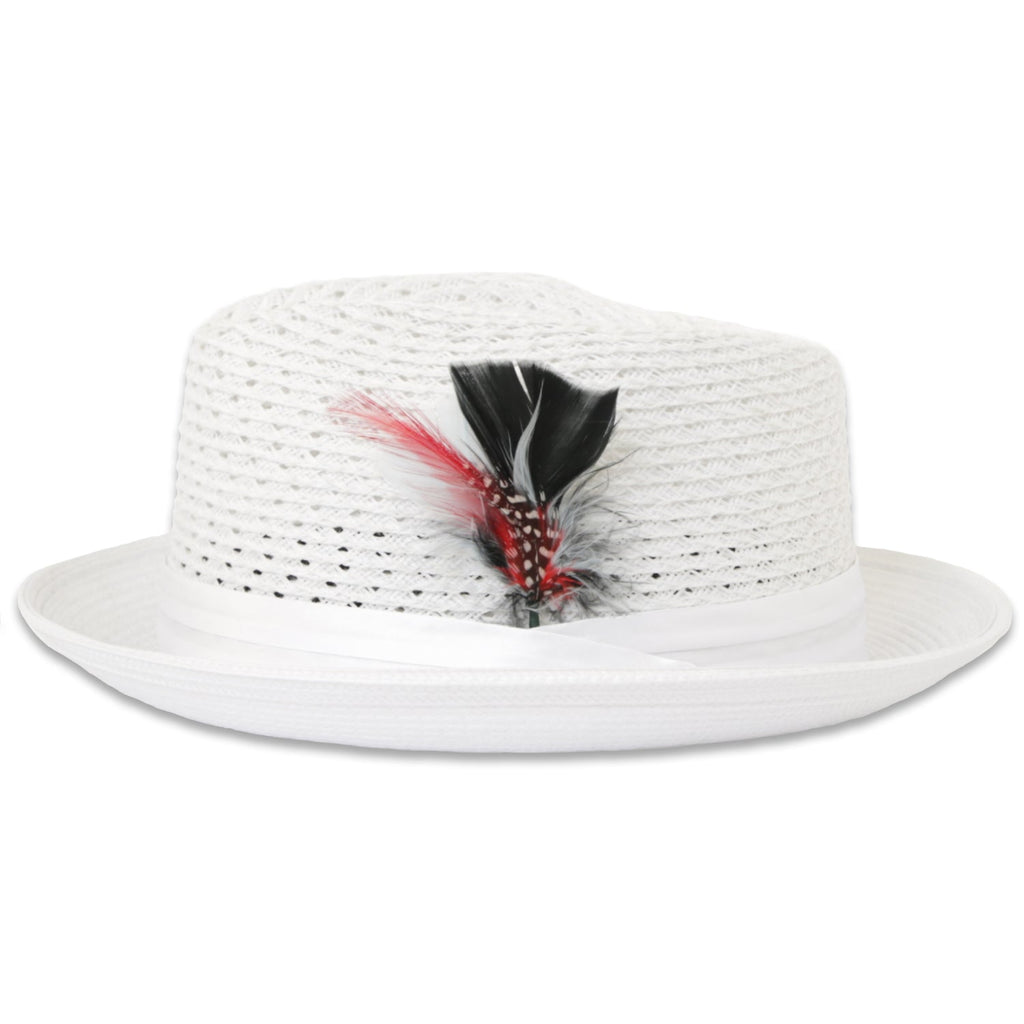 Castor Crushable Straw Hat Fedora in White-1