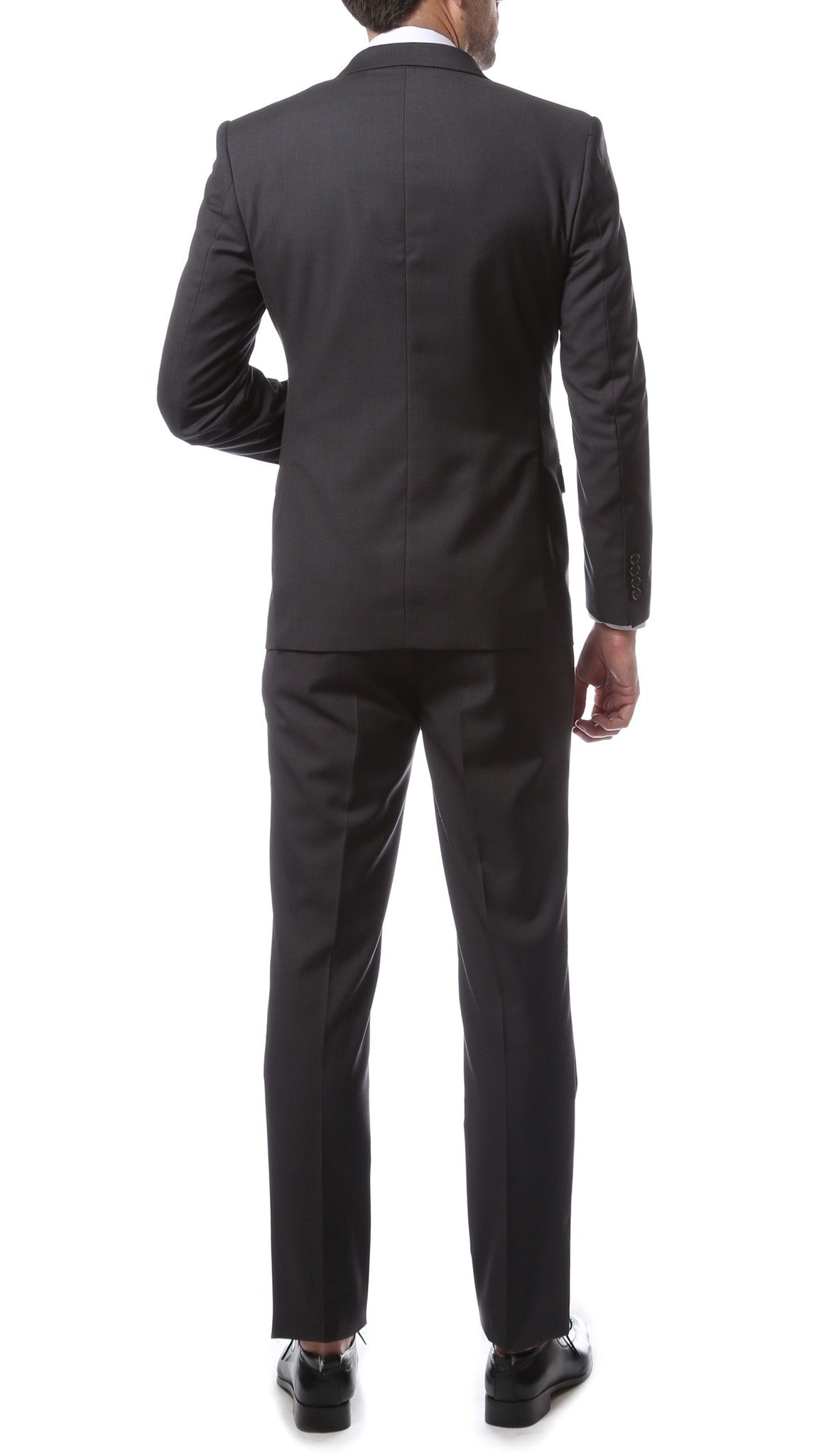 Mens ZNL22S 2pc 2 Button Slim Fit Charcoal Grey Zonettie Suit-2