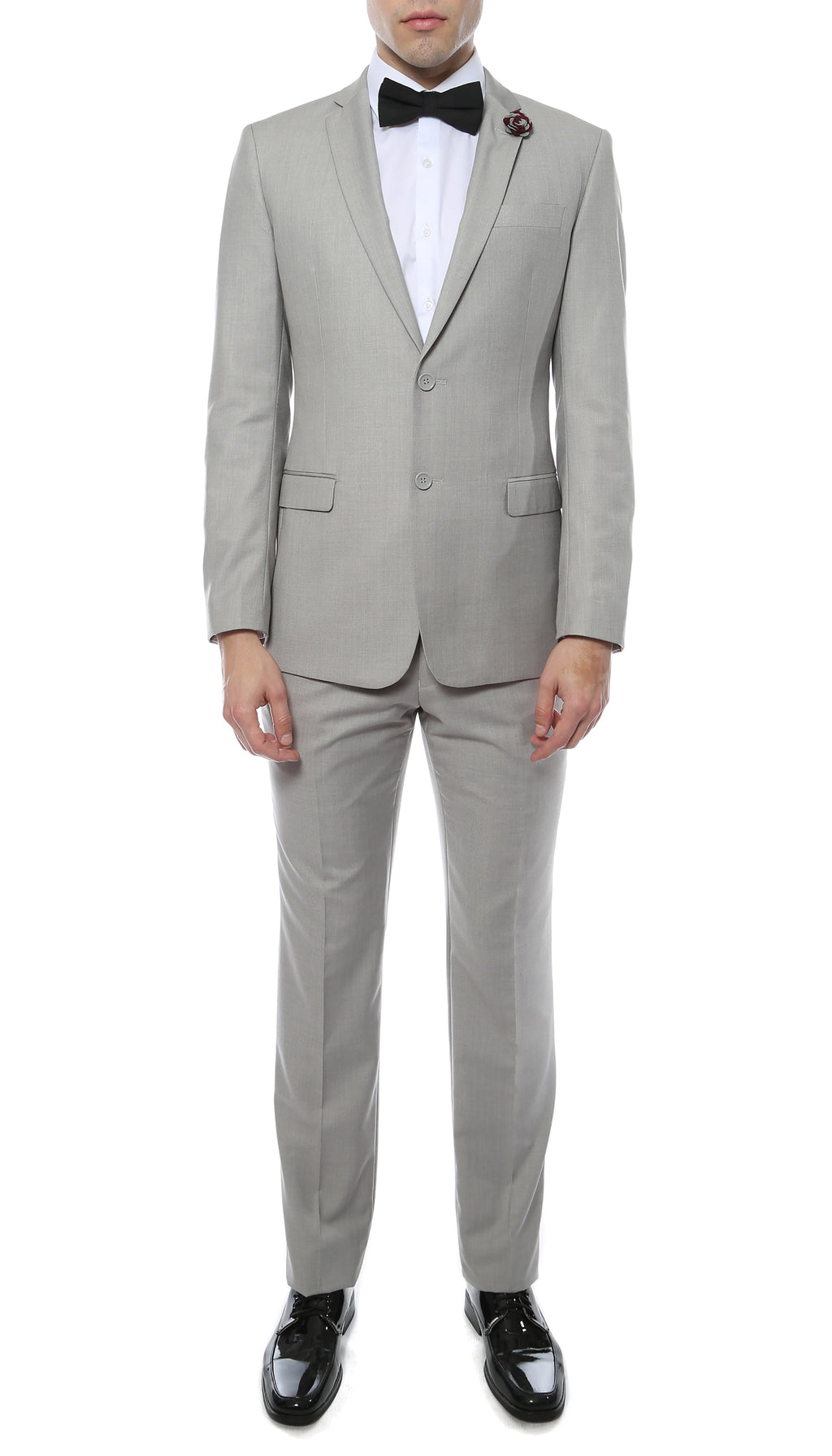 Mens ZNL22S 2pc 2 Button Slim Fit LT Grey Zonettie Suit-0
