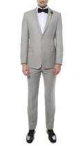 Mens ZNL22S 2pc 2 Button Slim Fit LT Grey Zonettie Suit-0