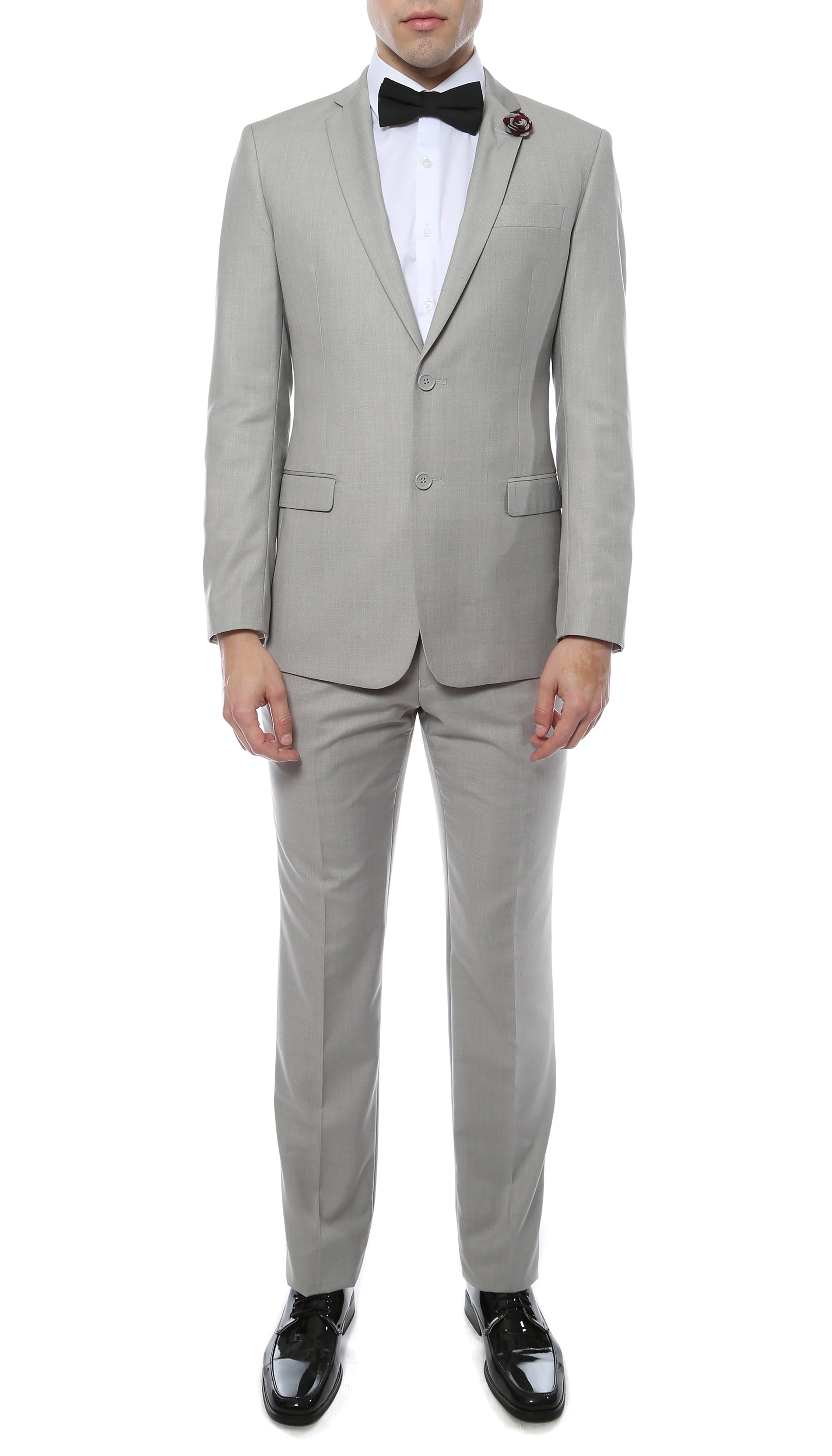 Mens ZNL22S 2pc 2 Button Slim Fit LT Grey Zonettie Suit-0