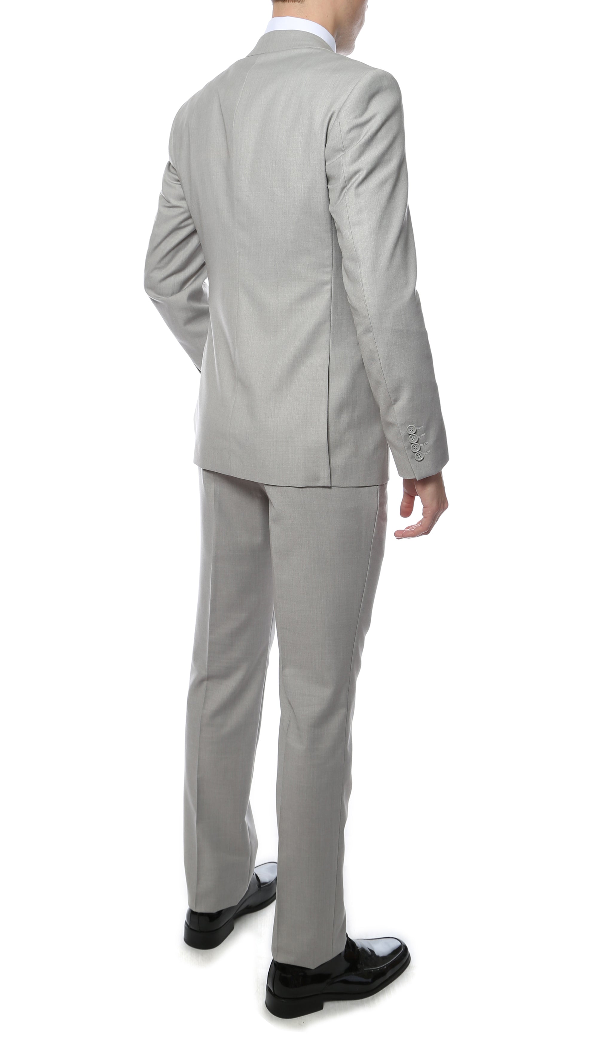 Mens ZNL22S 2pc 2 Button Slim Fit LT Grey Zonettie Suit-3