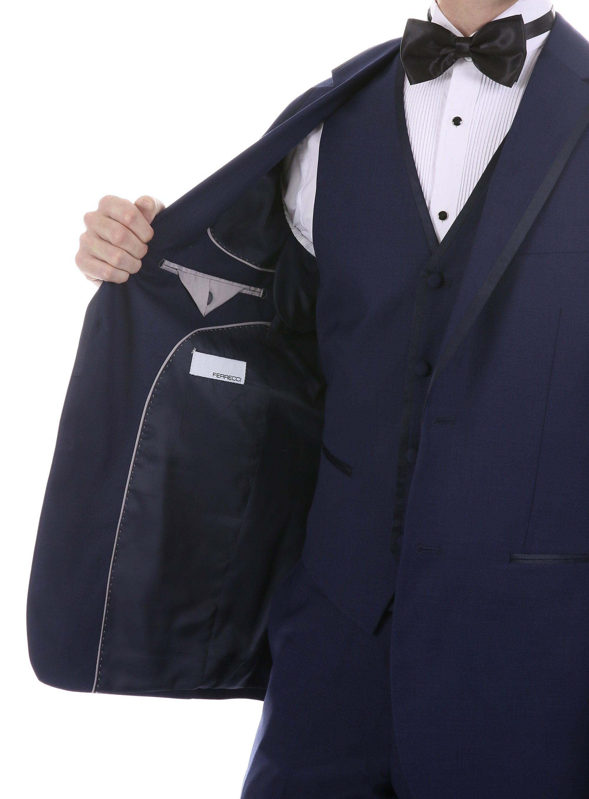 Celio Navy Slim Fit 3 Piece Tuxedo-3