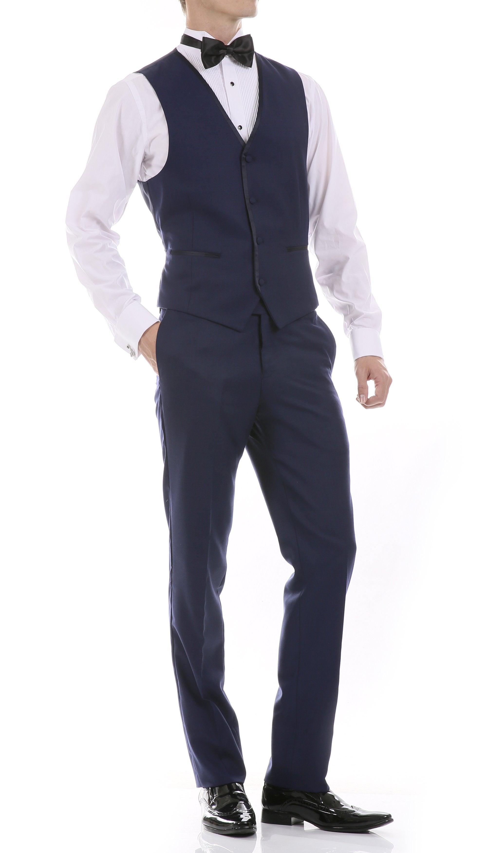 Celio Navy Slim Fit 3 Piece Tuxedo-4