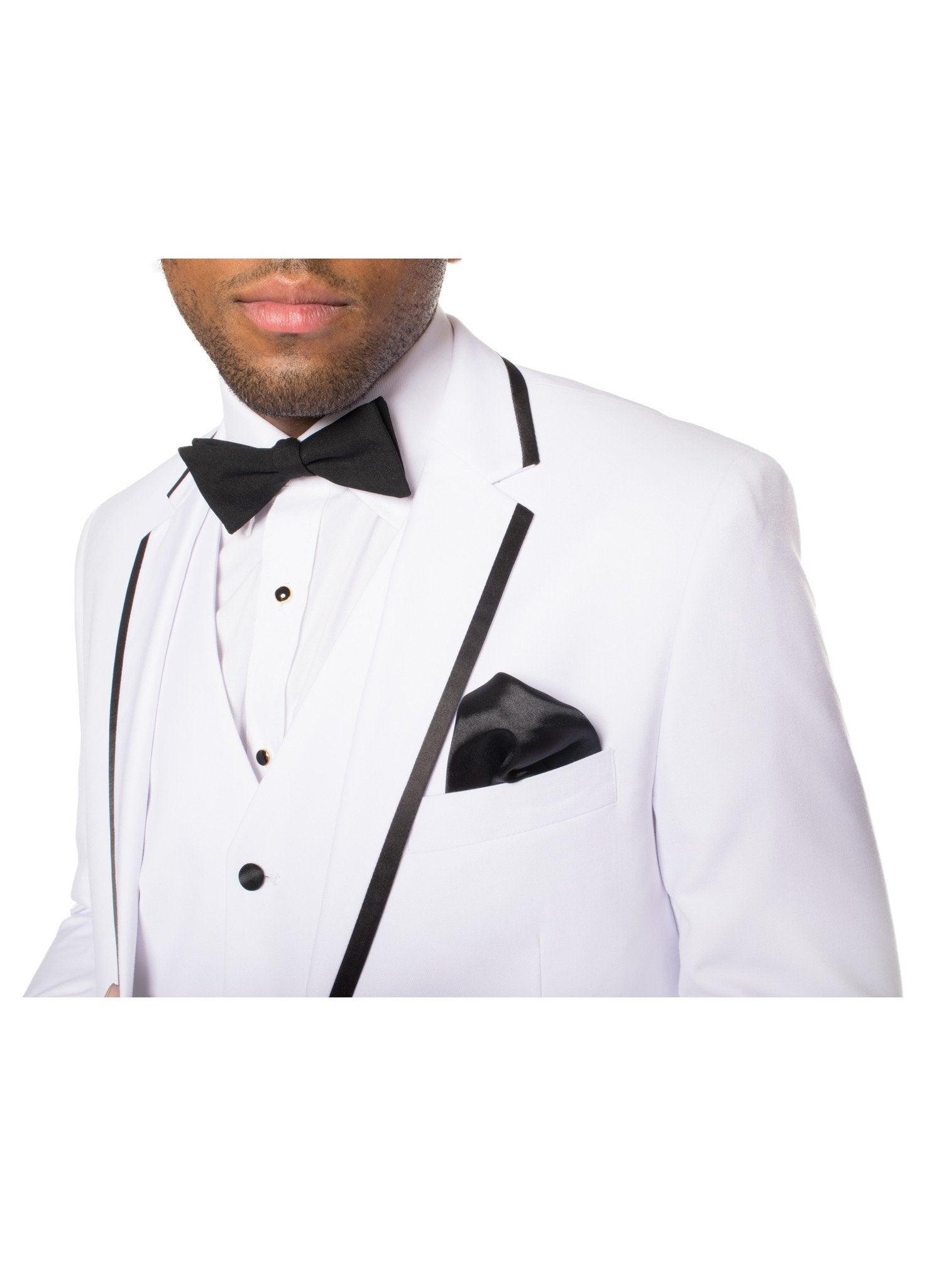 Celio White & Black 3 piece Slim Fit Tuxedo-4