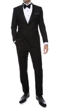 Debonair Black Slim Fit Peak Lapel 2 Piece Tuxedo Suit Set-1