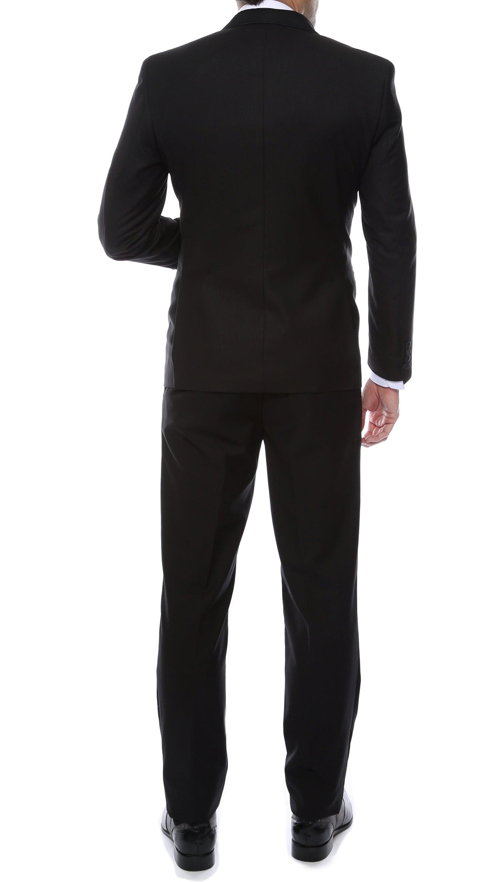 Debonair Black Slim Fit Peak Lapel 2 Piece Tuxedo Suit Set-3