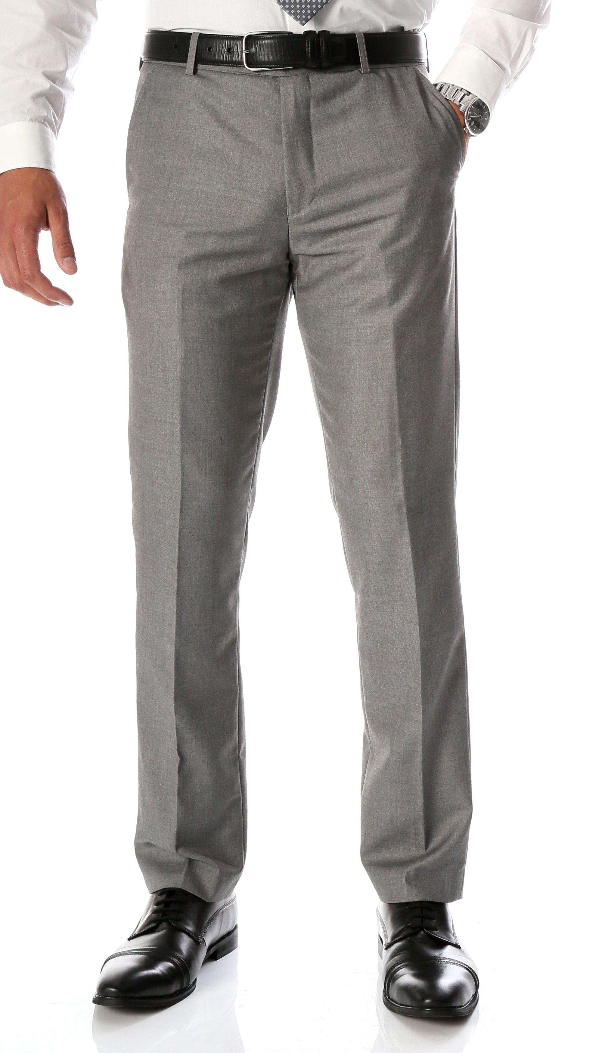 Ferrecci Men's Halo Grey Slim Fit Flat-Front Dress Pants-0