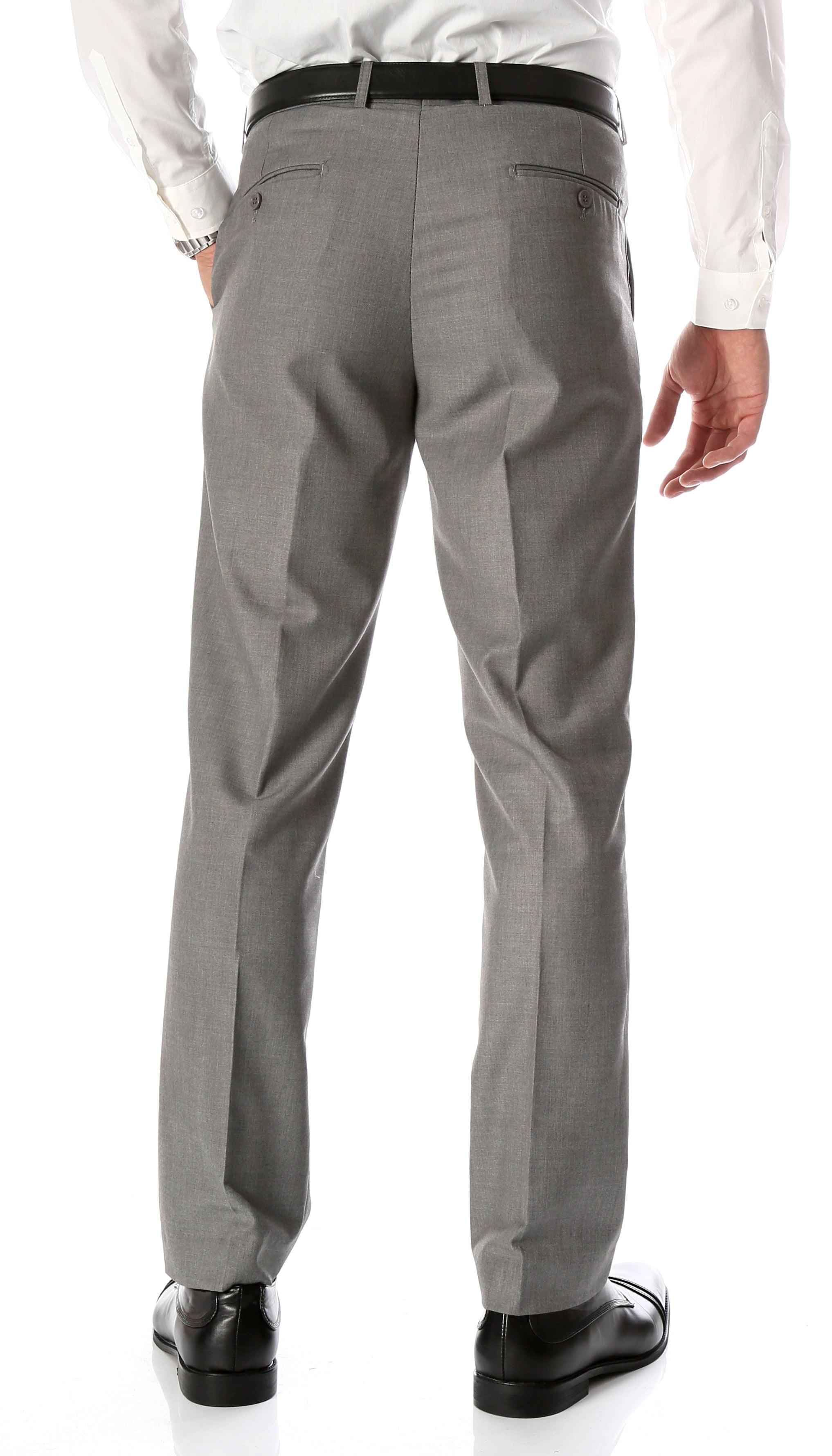 Ferrecci Men's Halo Grey Slim Fit Flat-Front Dress Pants-2