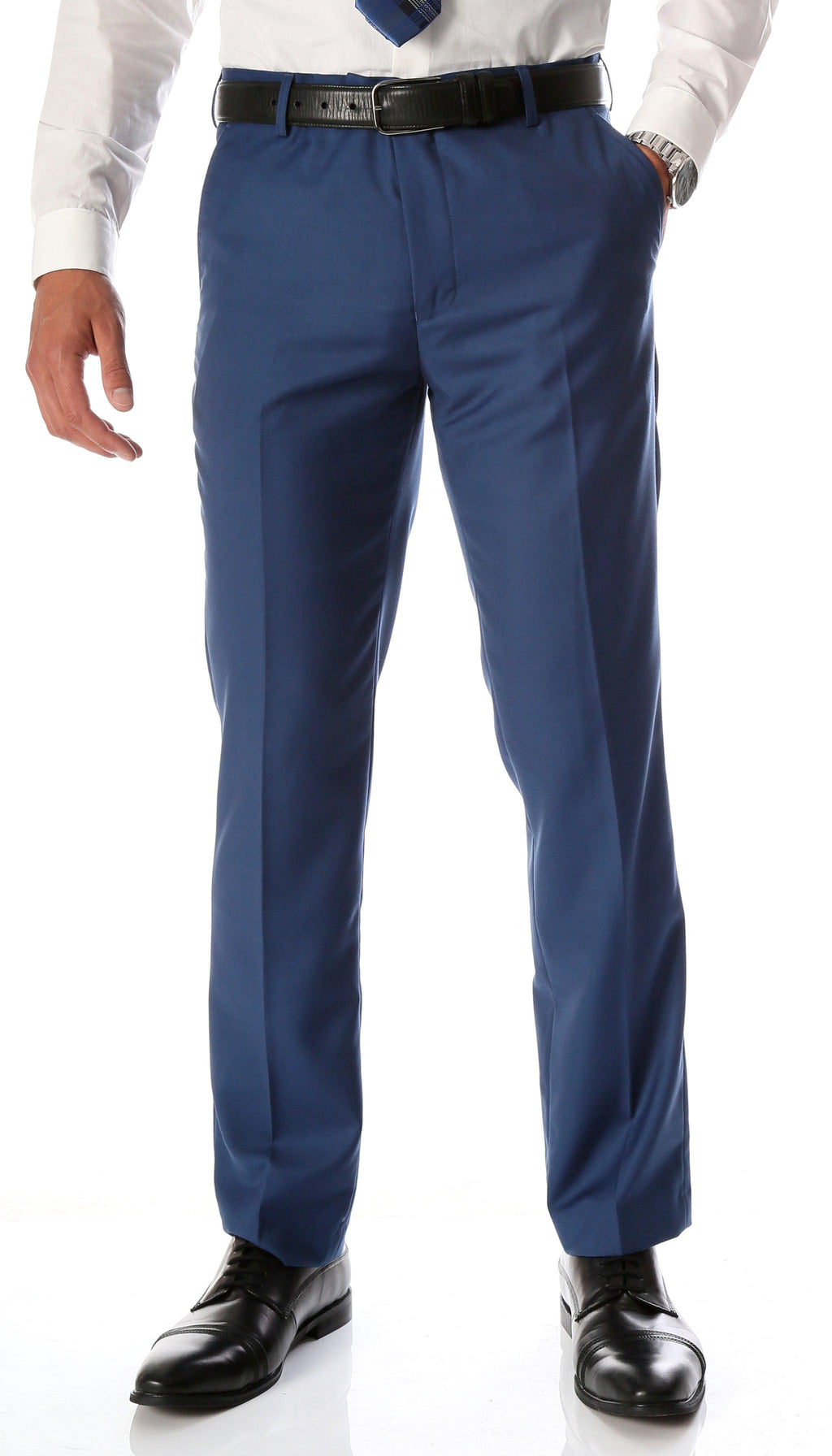 Ferrecci Men's Halo Indigo Slim Fit Flat-Front Dress Pants-0