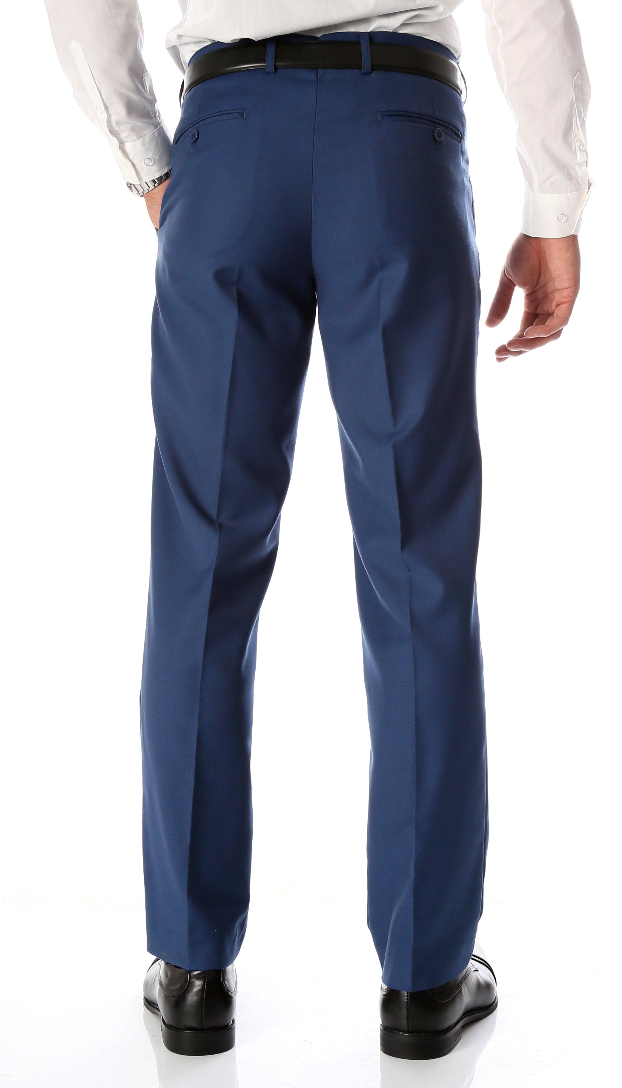 Ferrecci Men's Halo Indigo Slim Fit Flat-Front Dress Pants-2