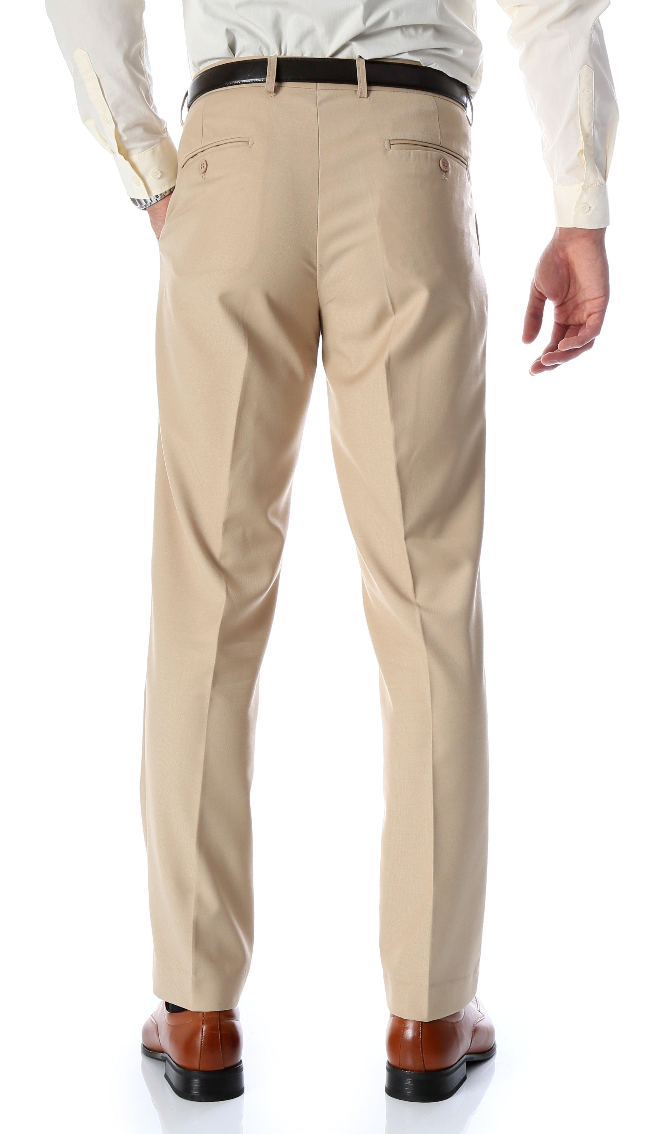 Ferrecci Men's Halo Tan Slim Fit Flat-Front Dress Pants-2