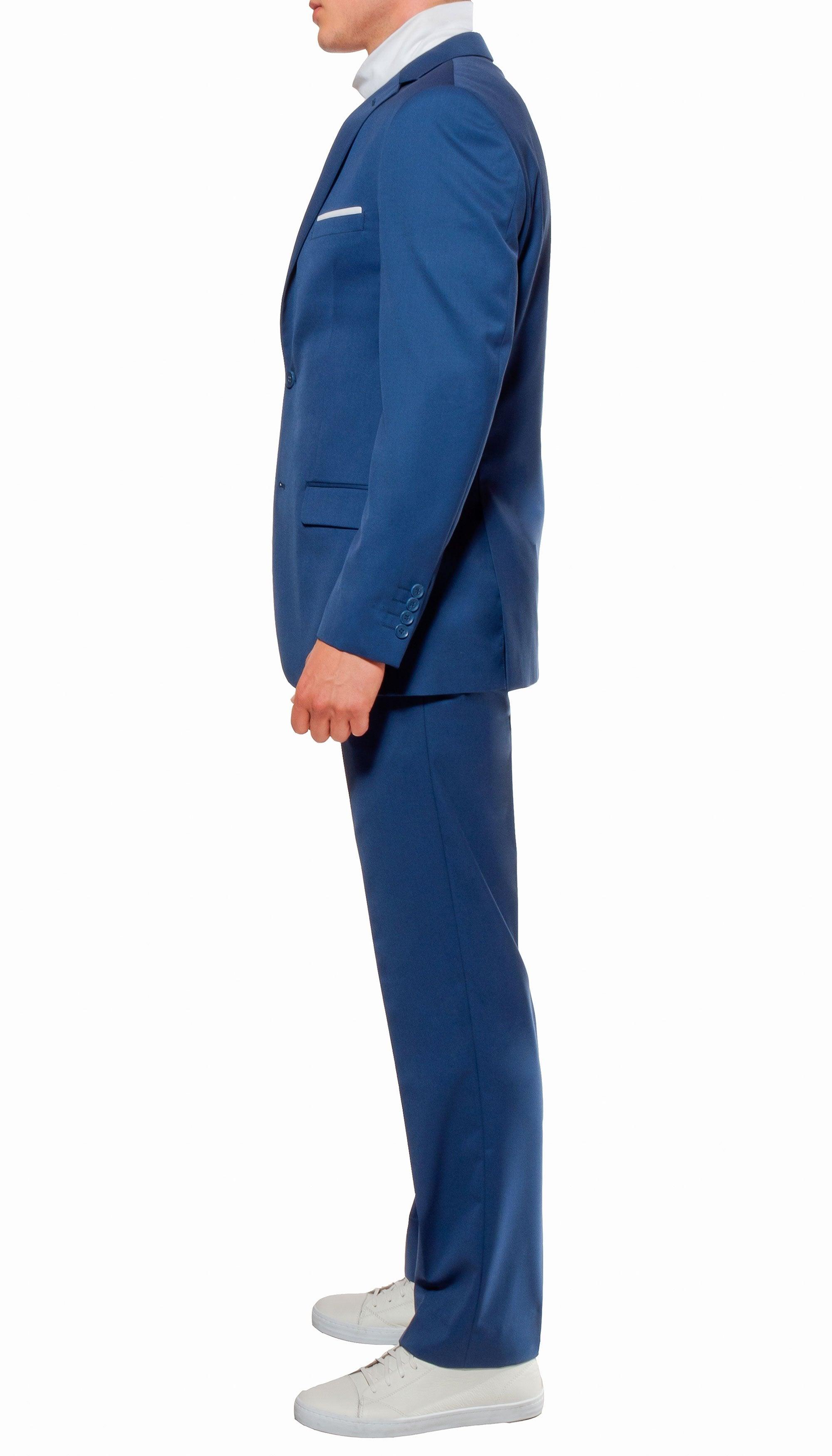 Ferrecci Mens Savannah Indigo Slim Fit 3 Piece Suit-2
