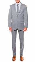 Ferrecci Mens Savannah Light Grey Slim Fit 3 Piece Suit-0