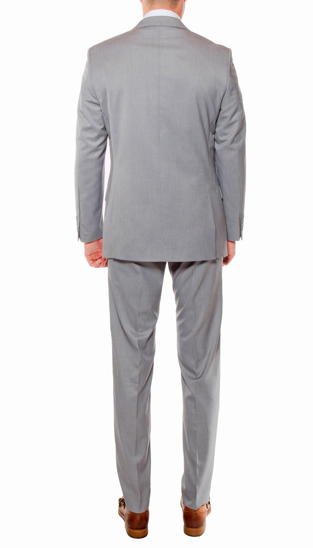 Ferrecci Mens Savannah Light Grey Slim Fit 3 Piece Suit-4