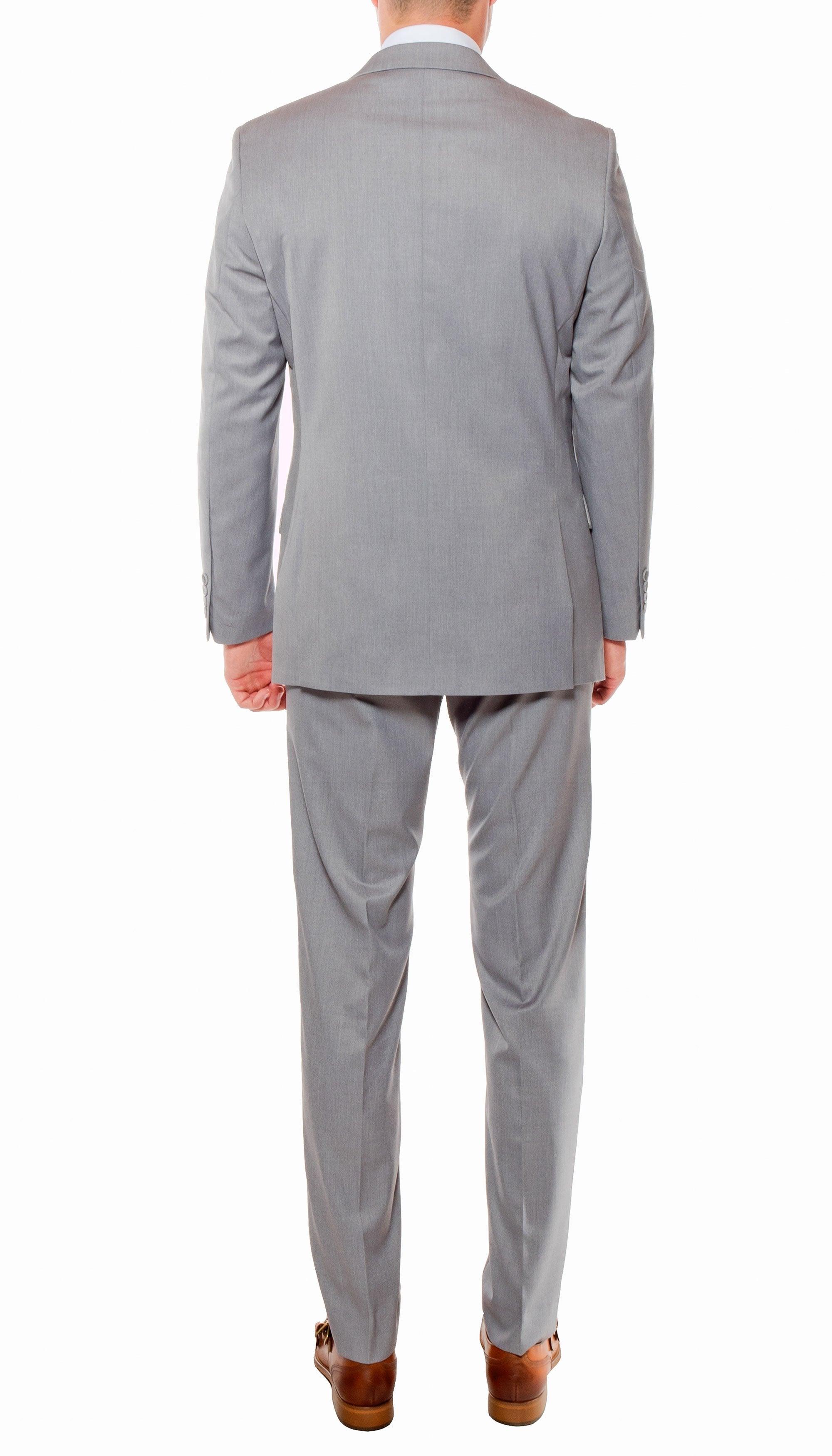 Ferrecci Mens Savannah Light Grey Slim Fit 3 Piece Suit-4