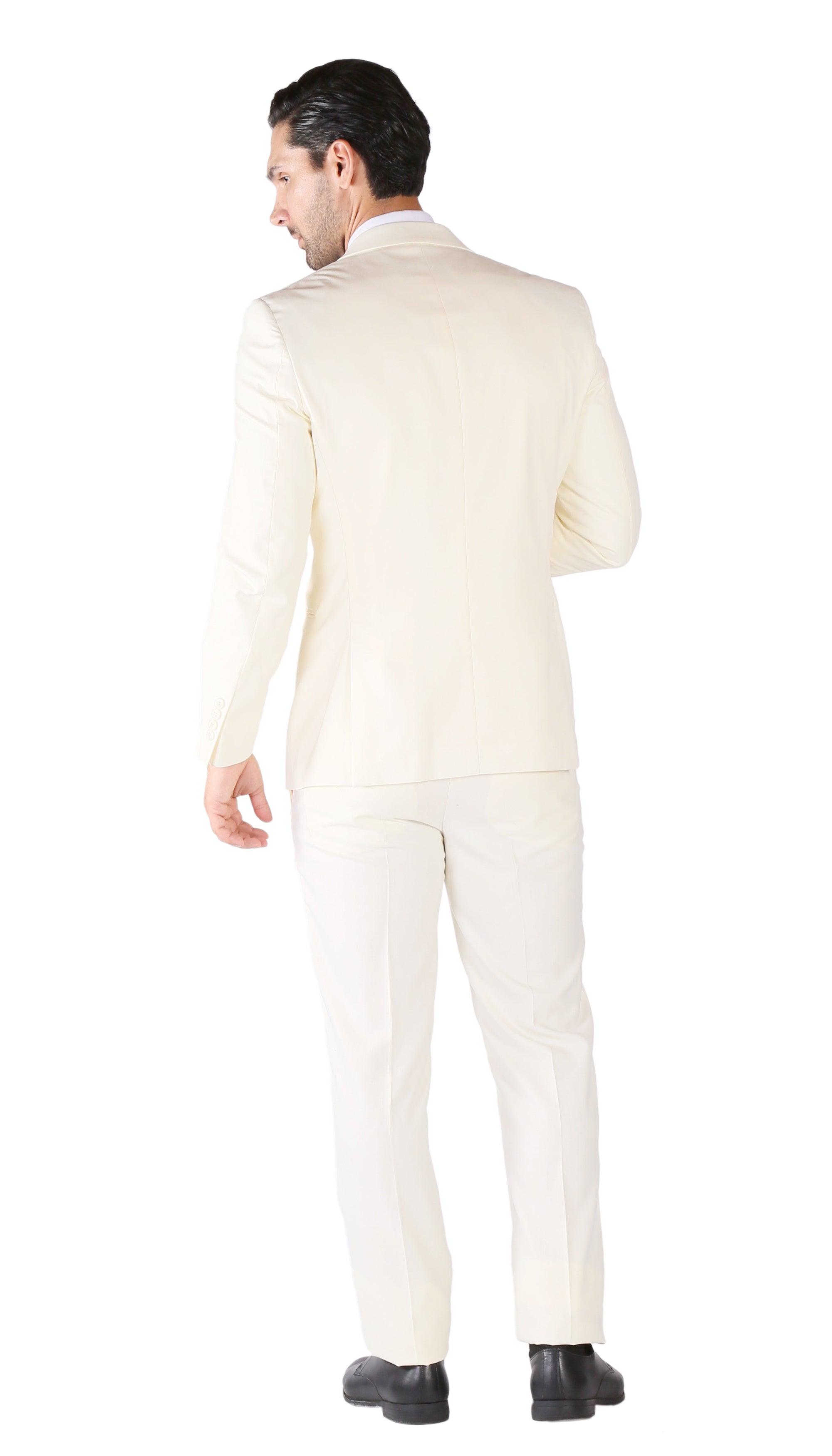 Hart 3pc Slim Fit Winter White Suit-2