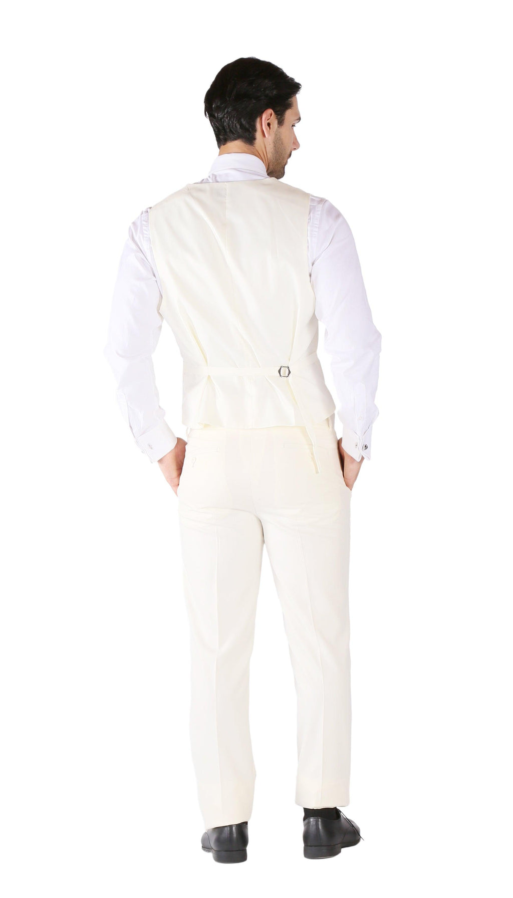 Hart 3pc Slim Fit Winter White Suit-4