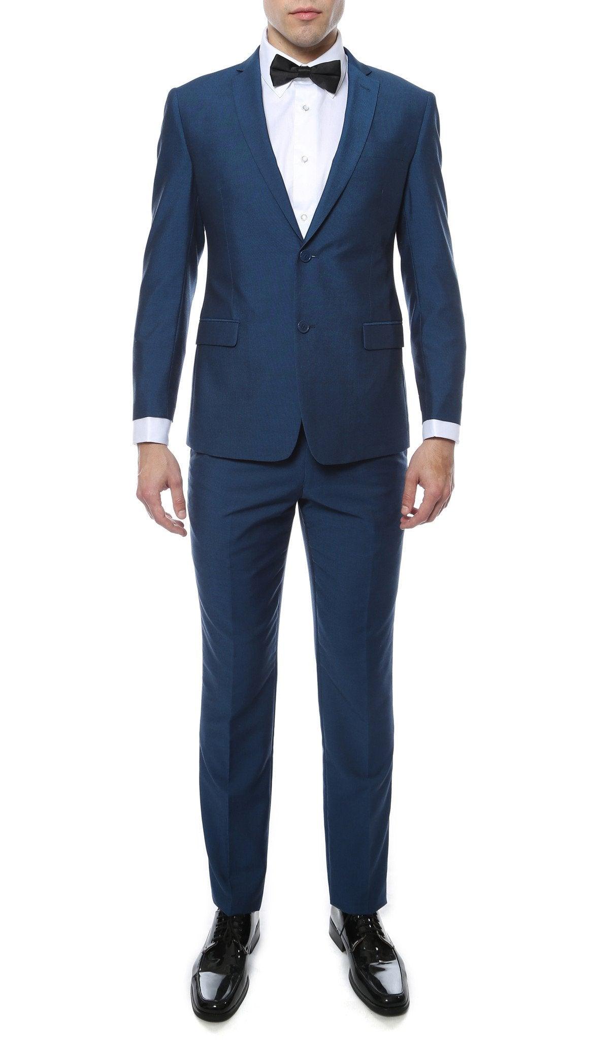 Hudson Indigo Blue Slim Fit 2 Piece Suit-0
