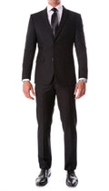 Oslo Black Notch Lapel 2 Piece Slim Fit Suit-0