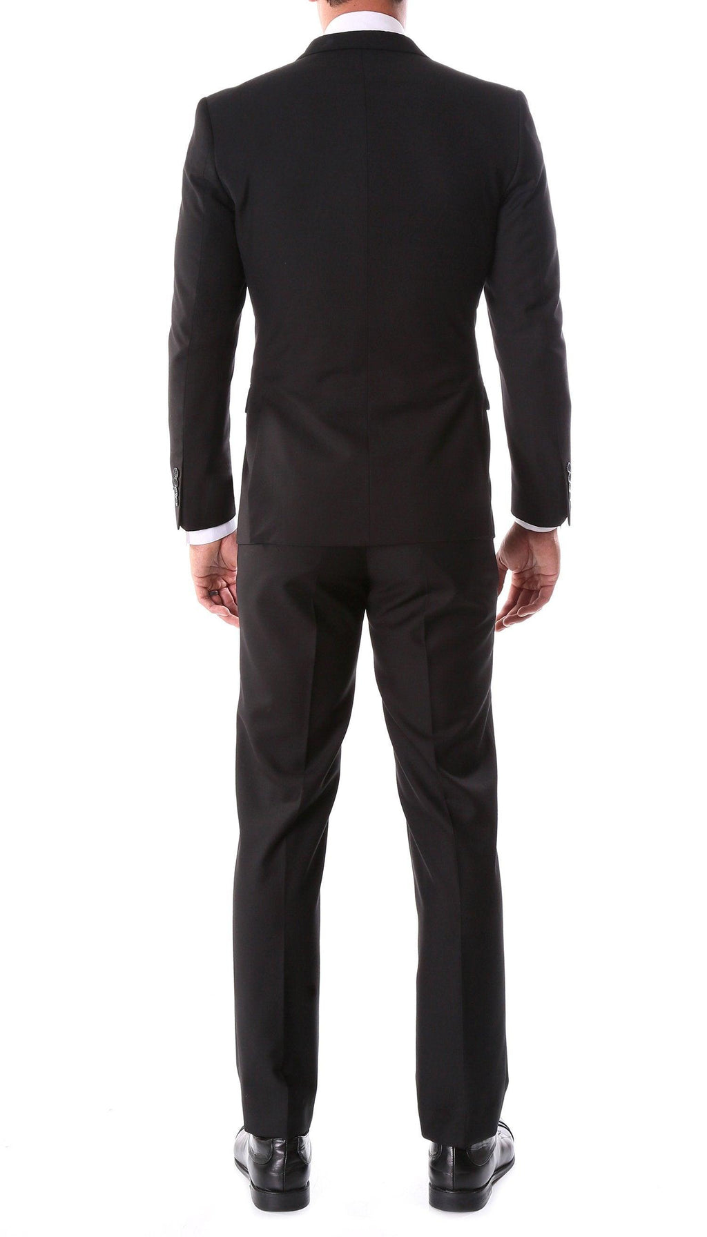 Oslo Black Notch Lapel 2 Piece Slim Fit Suit-3