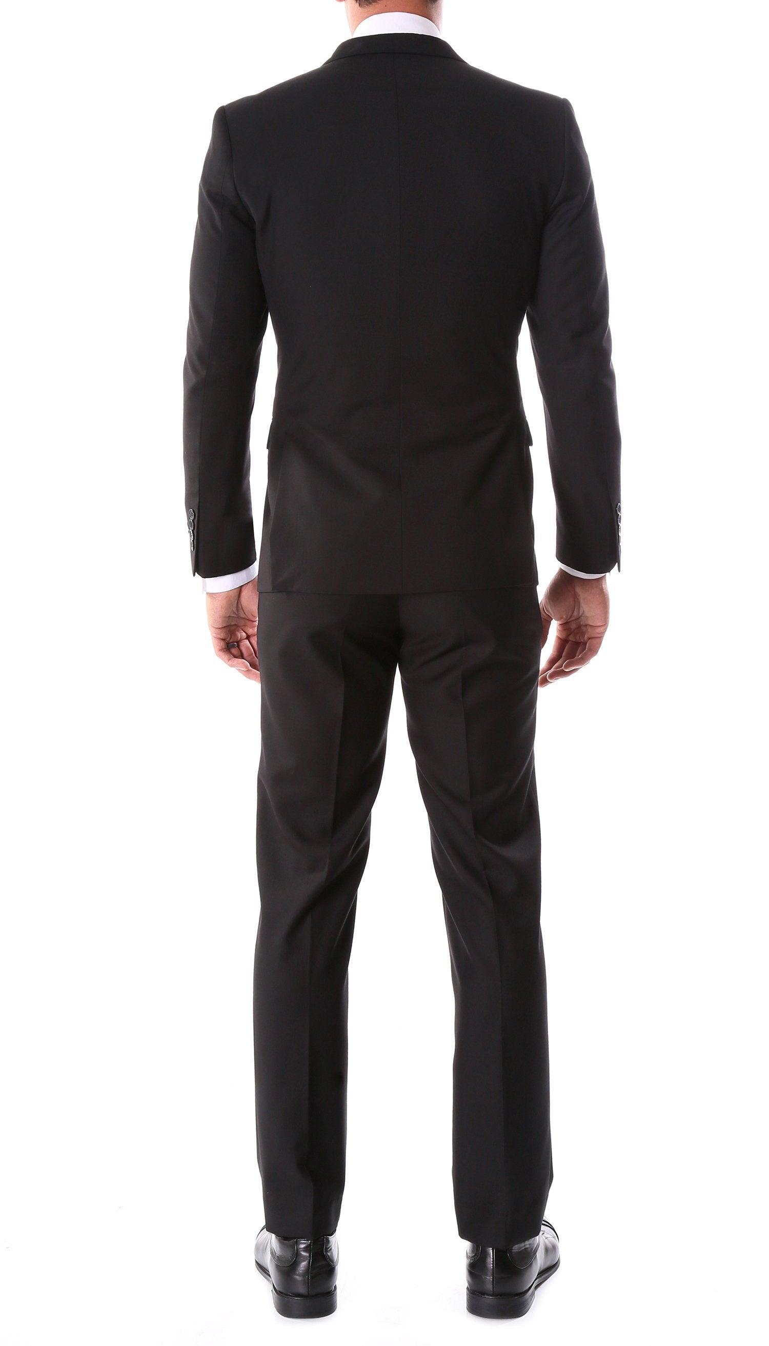 Oslo Black Notch Lapel 2 Piece Slim Fit Suit-3