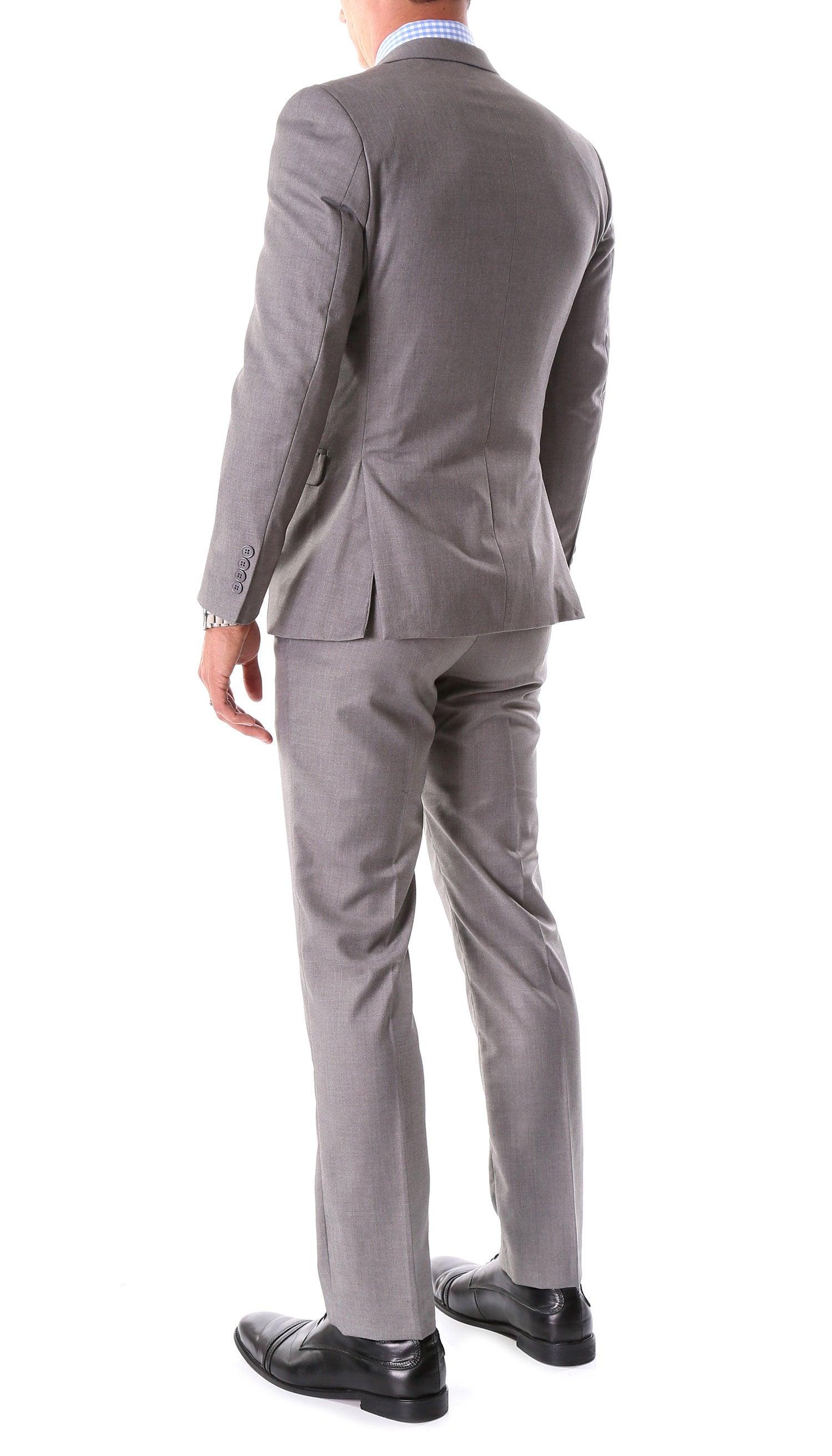 Oslo Grey Notch Lapel 2 Piece Slim Fit Suit-2