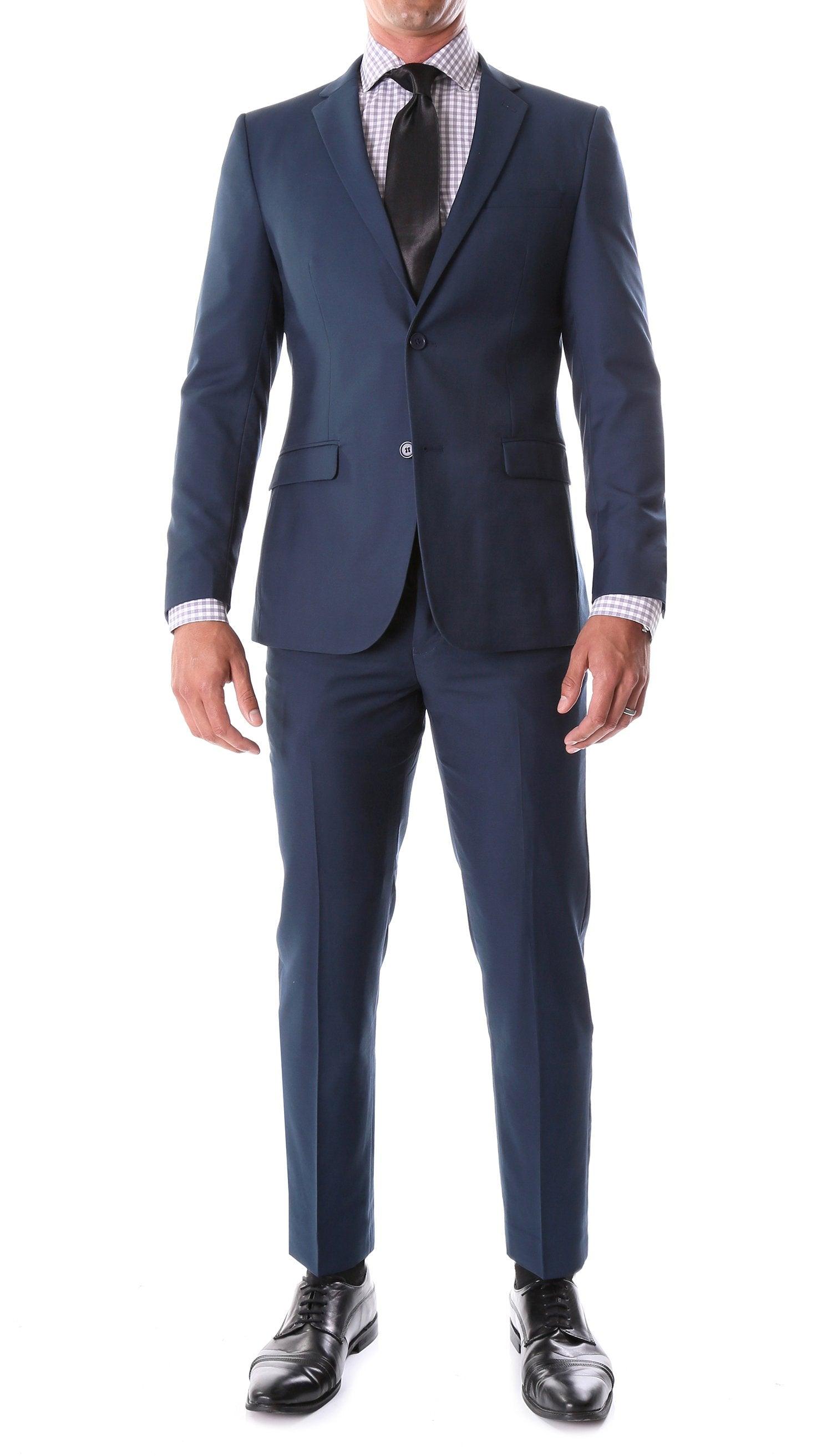 Oslo Navy Notch Lapel 2 Piece Slim Fit Suit-0