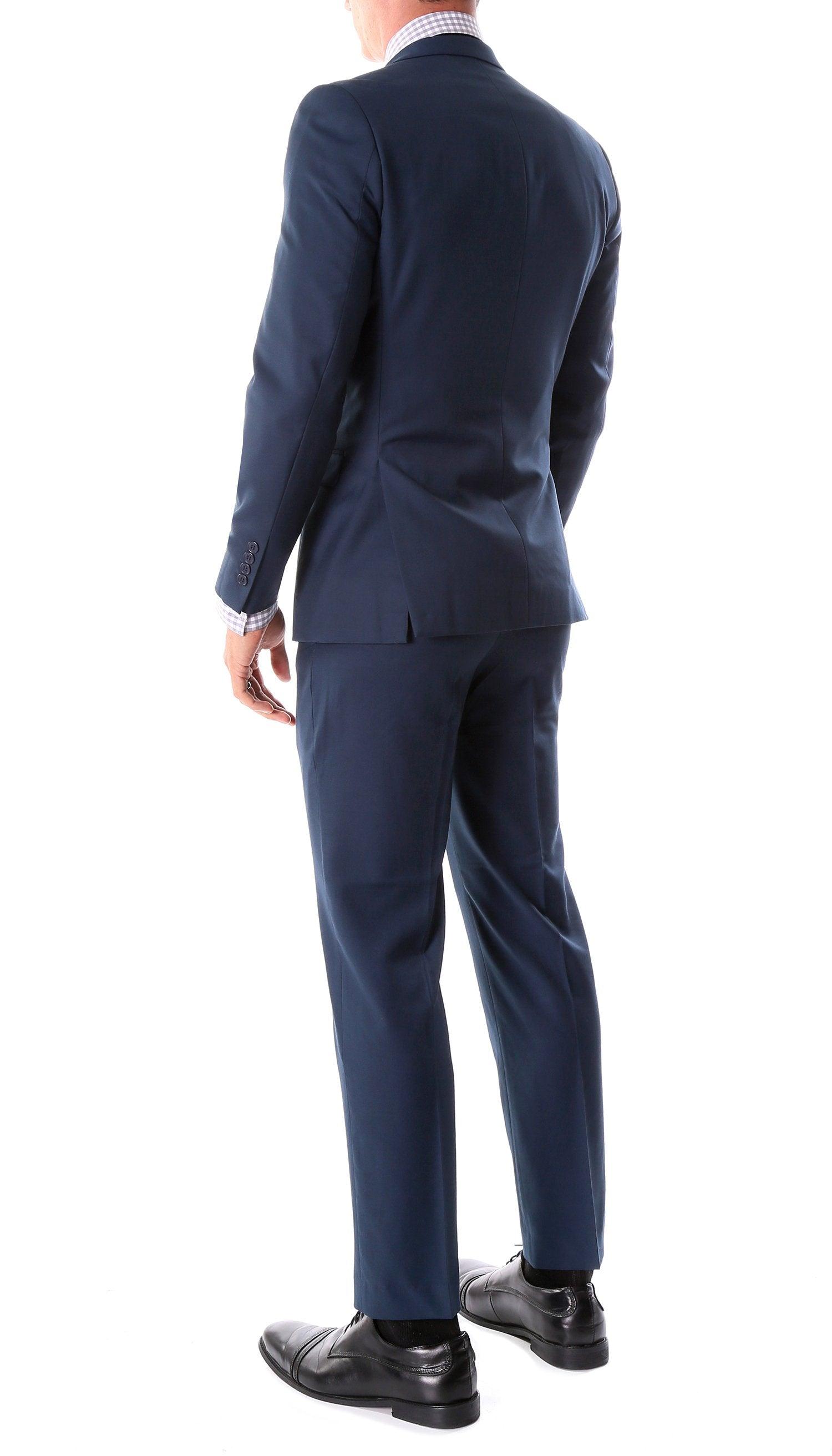 Oslo Navy Notch Lapel 2 Piece Slim Fit Suit-2