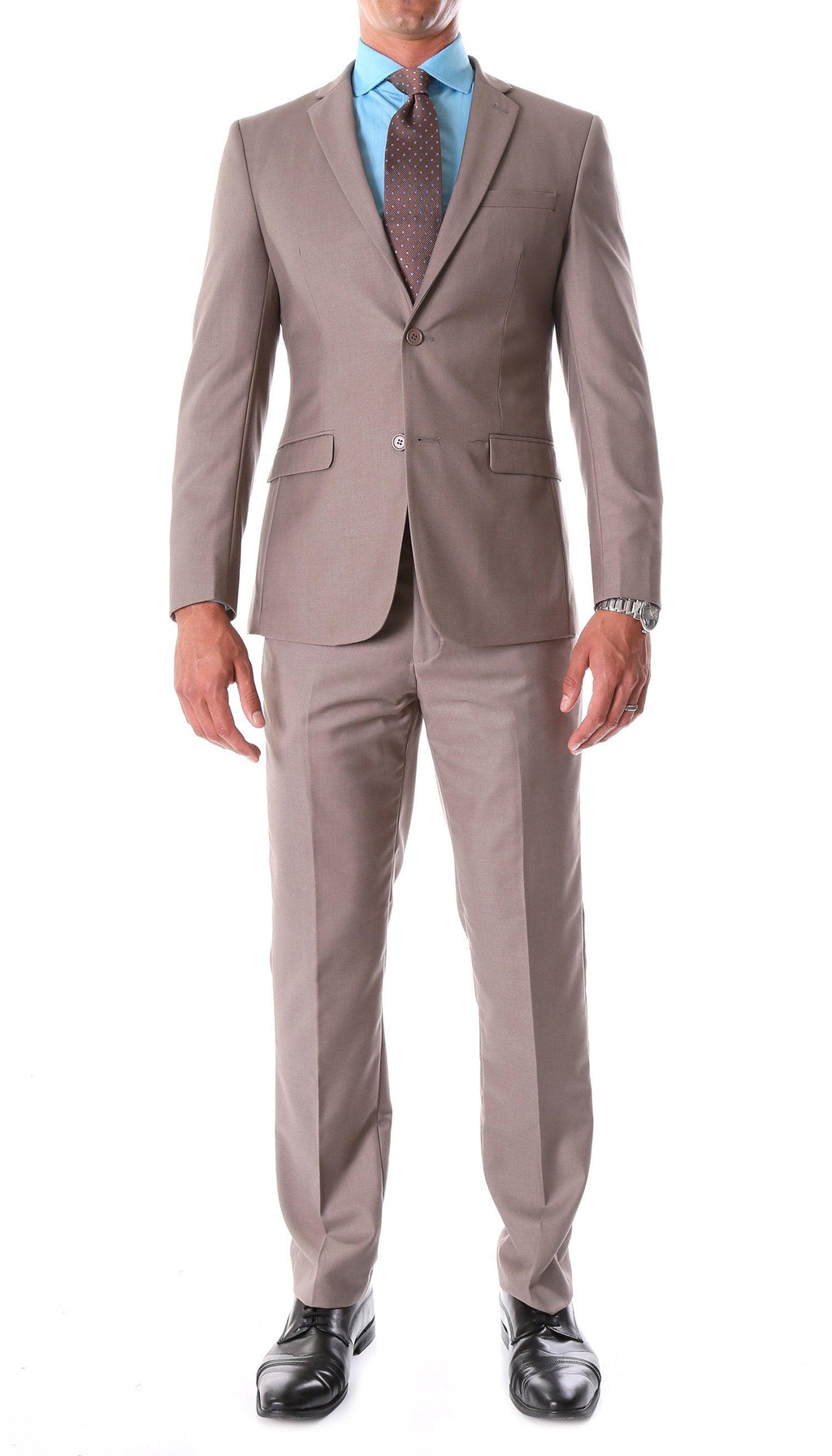 Oslo Taupe Notch Lapel 2 Piece Slim Fit Suit-0