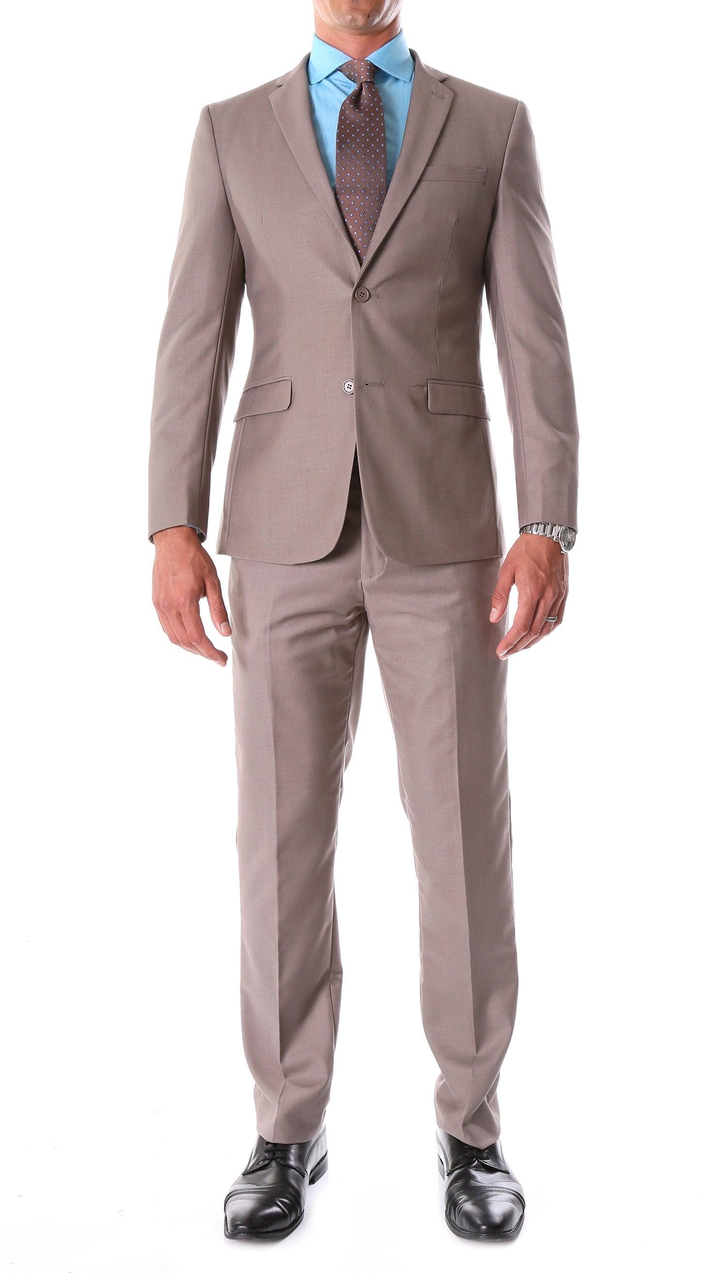 Oslo Taupe Notch Lapel 2 Piece Slim Fit Suit-0