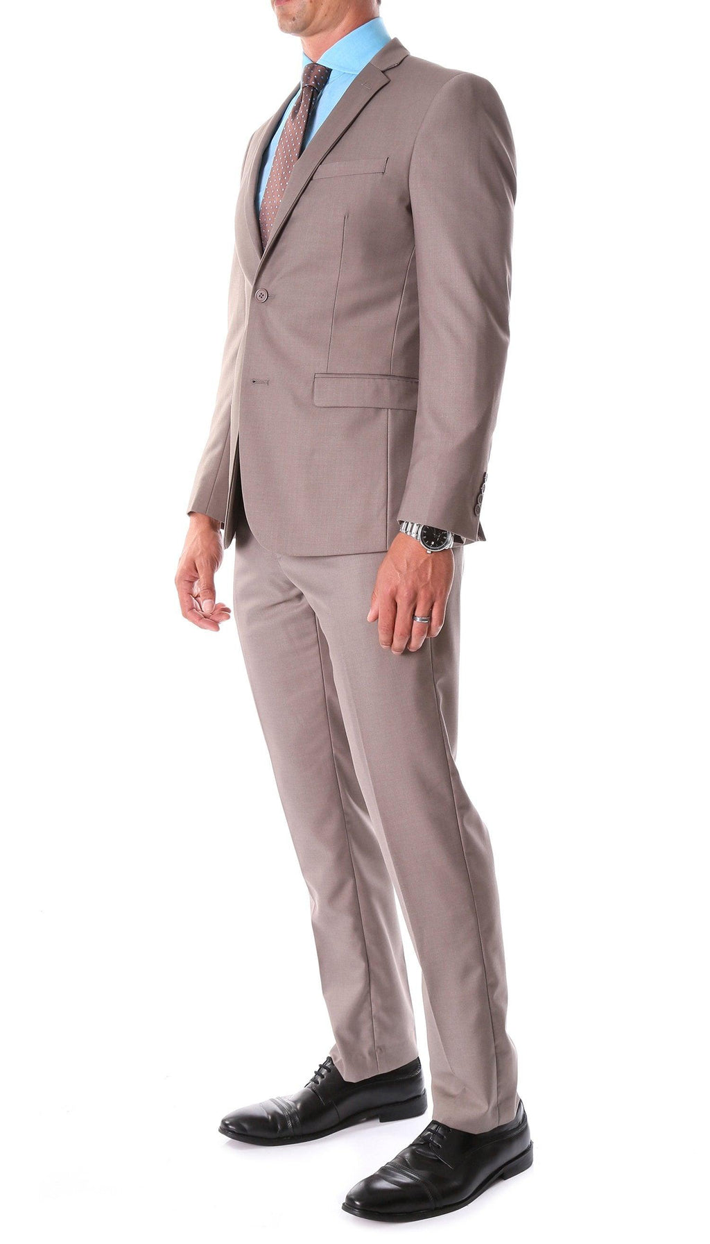 Oslo Taupe Notch Lapel 2 Piece Slim Fit Suit-1