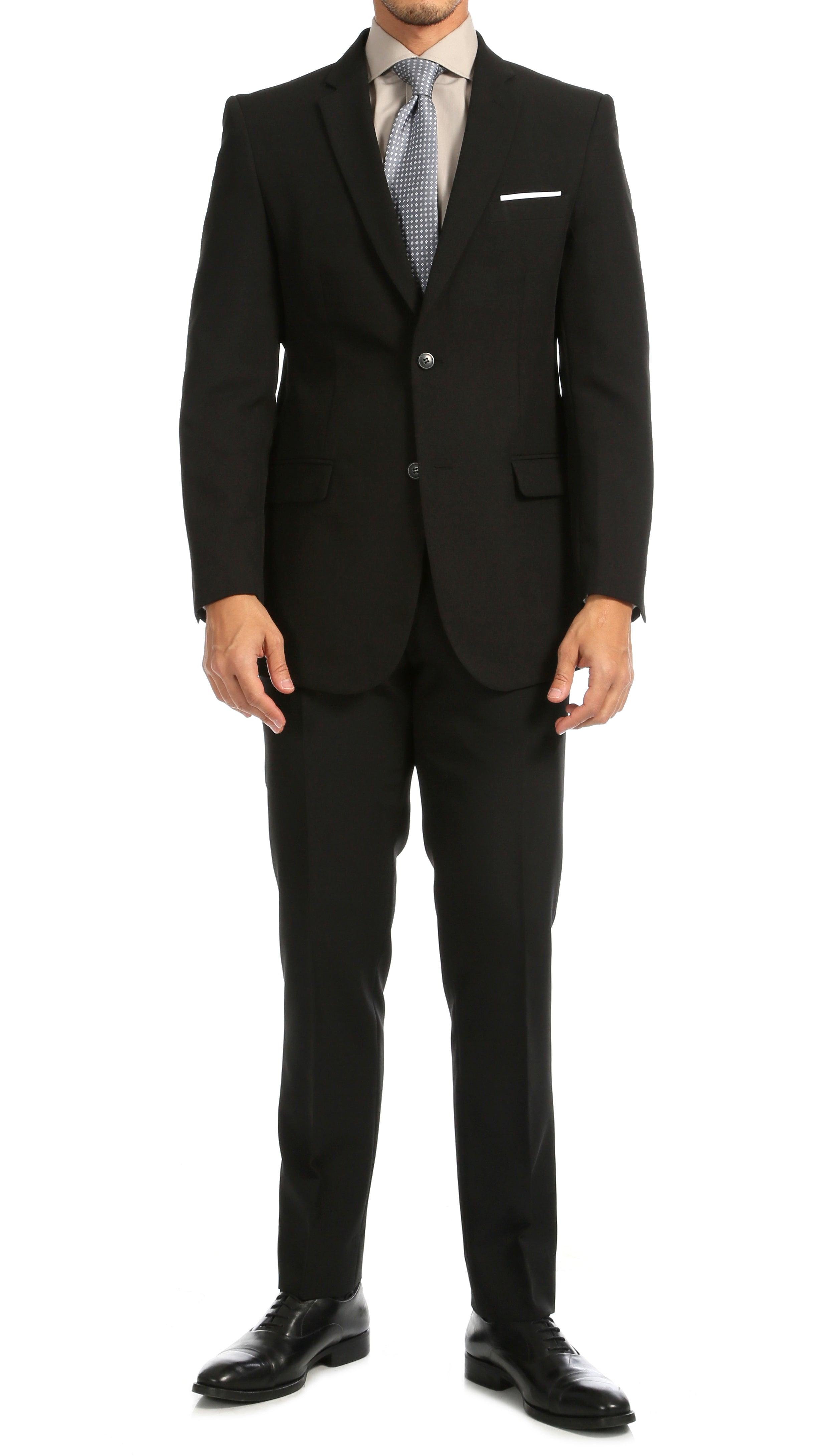 PL1969 Mens Black Slim Fit 2pc Suit-0